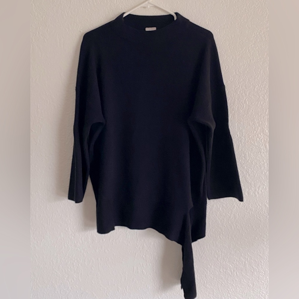 Chico’s Black Side Tie Long Sleeve Sweater    (VB)